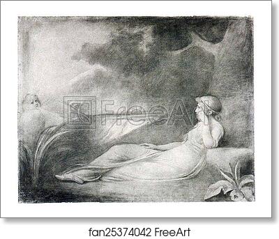 Free art print of Psyche Blown by Zephyr by George Romney