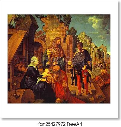 Free art print of The Adoration of the Magi by Albrecht Dürer