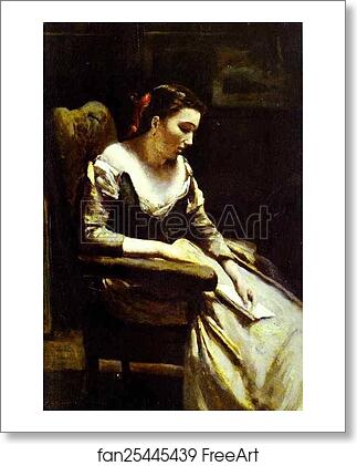 Free art print of The Letter by Jean-Baptiste-Camille Corot