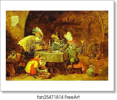 Free art print of Smokers and Drinkers by David Teniers The Younger