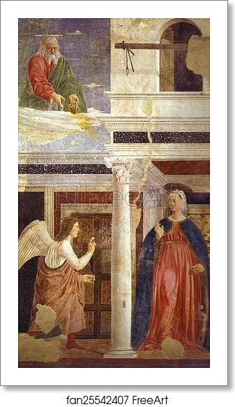 Free art print of Legend of the True Cross: Annunciation by Piero Della Francesca