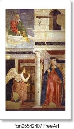 Free art print of Legend of the True Cross: Annunciation by Piero Della Francesca