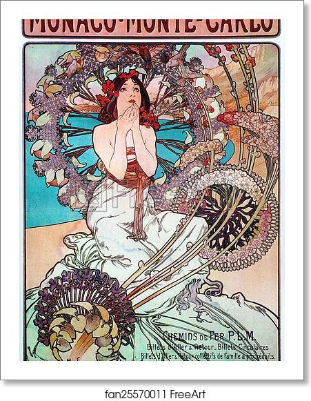 Free art print of Monaco. Monte-Carlo by Alphonse Mucha Free art print of Monaco. Monte-Carlo by Alphonse Mucha