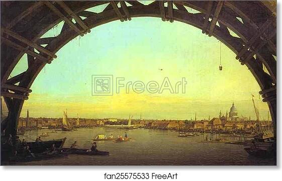 Free art print of London: Seen through an Arch of Westminster Bridge by Giovanni Antonio Canale, Called Canaletto