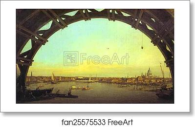 Free art print of London: Seen through an Arch of Westminster Bridge by Giovanni Antonio Canale, Called Canaletto