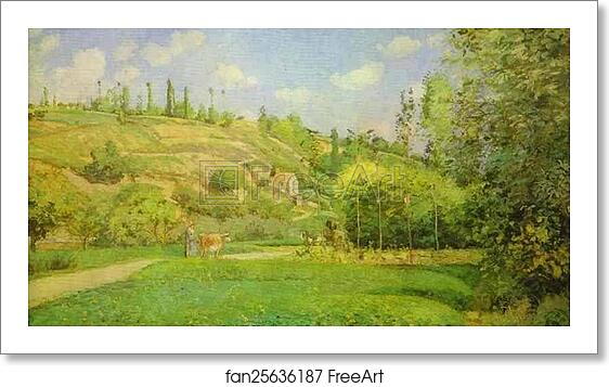 Free art print of A Cowherd at Pontoise by Camille Pissarro Free art print of A Cowherd at Pontoise by Camille Pissarro