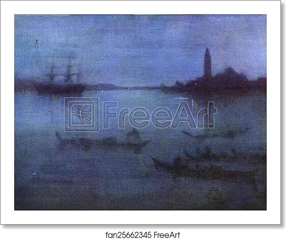 Free art print of Nocturne in Blue and Silver; The Lagoon, Venice by James Abbott Mcneill Whistler Free art print of Nocturne in Blue and Silver; The Lagoon, Venice by James Abbott Mcneill Whistler