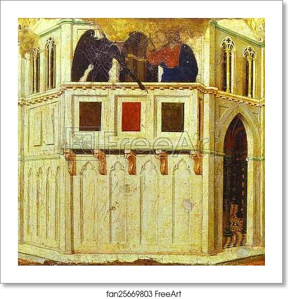 Free art print of Maestà (back, predella) Temptation on a Pinnacle of the Temple by Duccio Di Buoninsegna Free art print of Maestà (back, predella) Temptation on a Pinnacle of the Temple by Duccio Di Buoninsegna