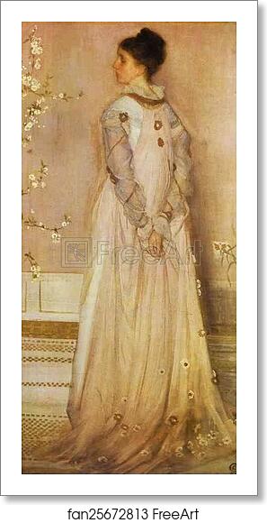 Free art print of Symphony in Flesh Color and Pink: Portrait of Mrs. Frances Leyland by James Abbott Mcneill Whistler