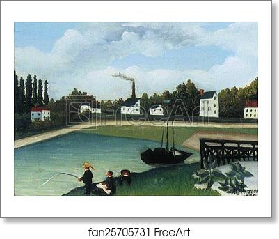 Free art print of View of the Quai d'Inry near the Port à l'Anglais, Seine (Family Fishing) by Henri Rousseau Free art print of View of the Quai d'Inry near the Port à l'Anglais, Seine (Family Fishing) by Henri Rousseau
