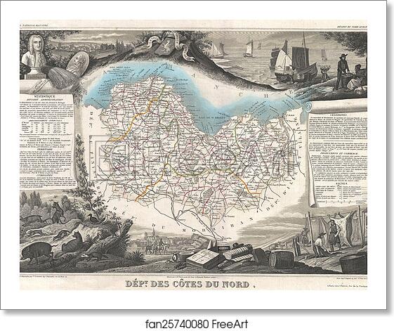 Free art print of Dept. de la Cotes du Nord. by Victor Jules Levasseur Free art print of Dept. de la Cotes du Nord. by Victor Jules Levasseur