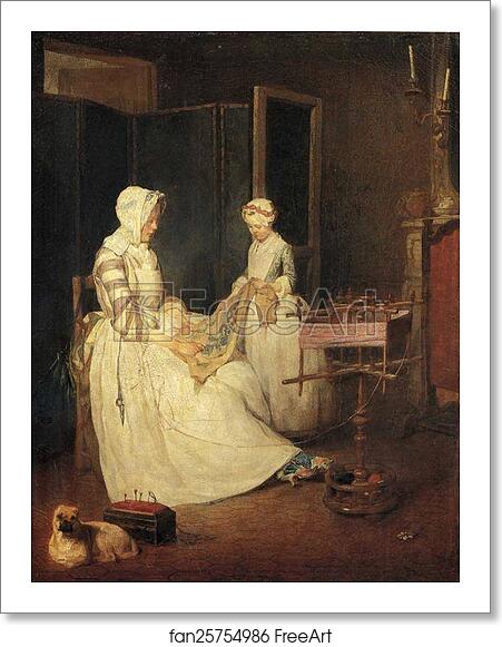 Free art print of The Diligent Mother by Jean-Baptiste-Simeon Chardin Free art print of The Diligent Mother by Jean-Baptiste-Simeon Chardin