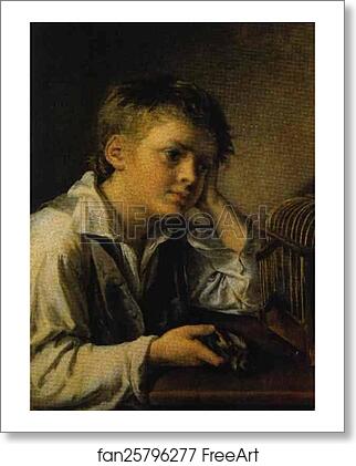 Free art print of Boy with a Dead Goldfinch by Vasily Tropinin