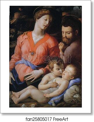 Free art print of The Madonna and Child with the Infant St.John the Baptist, known as The Panciatichi Madonna by Agnolo Bronzino