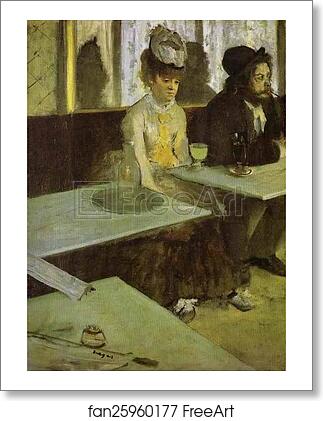 Free art print of The Absinthe Drinker by Edgar Degas