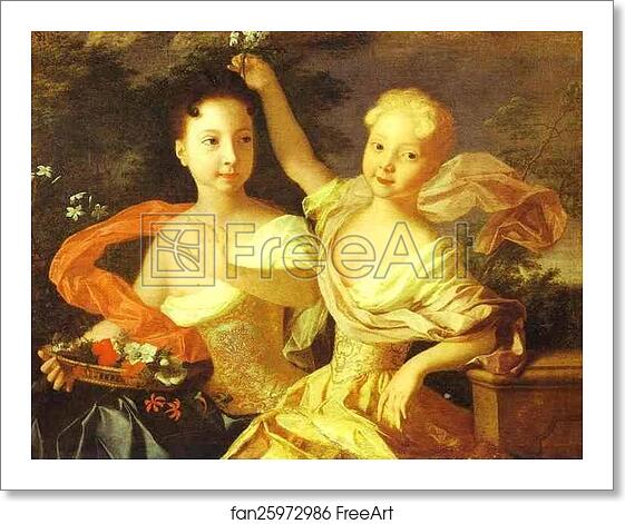 Free art print of Portrait of Anna Petrovna and Elizaveta Petrovna by Louis Caravaque Free art print of Portrait of Anna Petrovna and Elizaveta Petrovna by Louis Caravaque