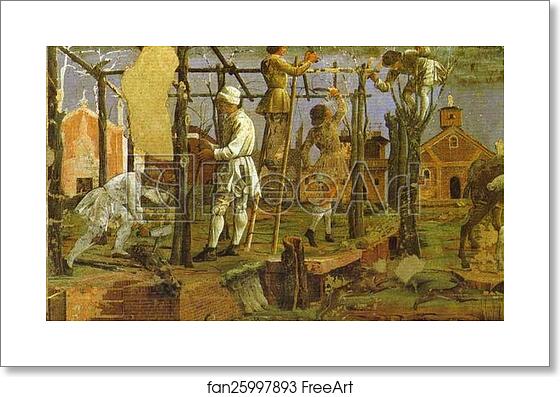 Free art print of Pruning the Vines. Detail from "March" from the Cycle of the Months by Francesco Del Cossa Free art print of Pruning the Vines. Detail from "March" from the Cycle of the Months by Francesco Del Cossa