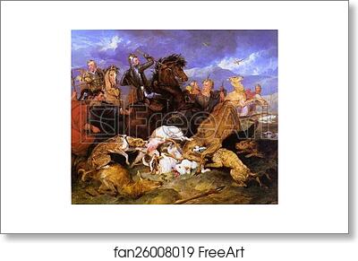 Free art print of The Hunting of Chevy Chase by Sir Edwin Landseer