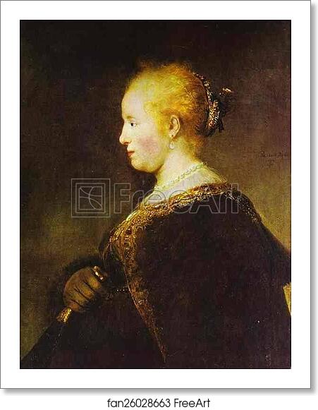 Free art print of Portrait of a Young Woman with the Fan by Rembrandt Harmenszoon Van Rijn Free art print of Portrait of a Young Woman with the Fan by Rembrandt Harmenszoon Van Rijn