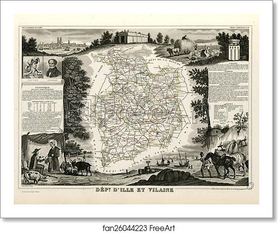 Free art print of Dépt. d'Ille et Vilaine (région nord-ouest) by Victor Jules Levasseur Free art print of Dépt. d'Ille et Vilaine (région nord-ouest) by Victor Jules Levasseur
