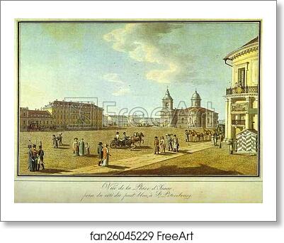 Free art print of St. Petersburg. View of Isakiensky Square as Seen from the Siniy (Blue) Bridge by Benjamin Paterssen