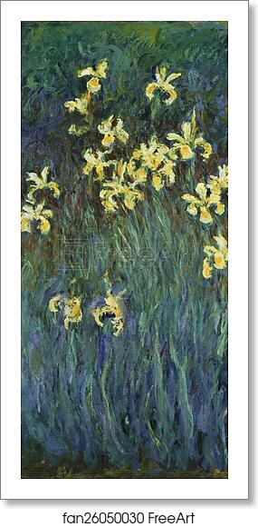 Free art print of Yellow Irises by Claude Monet