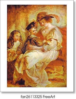 Free art print of Helene Fourment with Her Children by Peter Paul Rubens