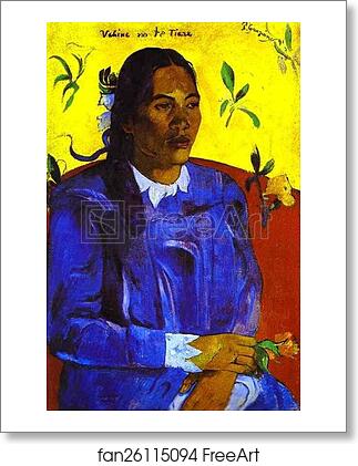 Free art print of Vahine no te tiare (Woman with a Flower) by Paul Gauguin