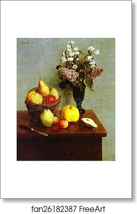 Free art print of Fleurs de printemps, pommes et poires by Henri Fantin-Latour