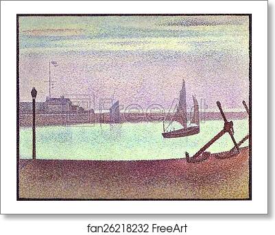 Free art print of The Channel of Gravelines, Evening by Georges Seurat