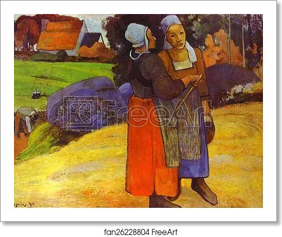 Free art print of Two Breton Women on the Road by Paul Gauguin Free art print of Two Breton Women on the Road by Paul Gauguin