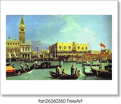 Free art print of The Bucintoro at the Molo on Ascension Day by Giovanni Antonio Canale, Called Canaletto