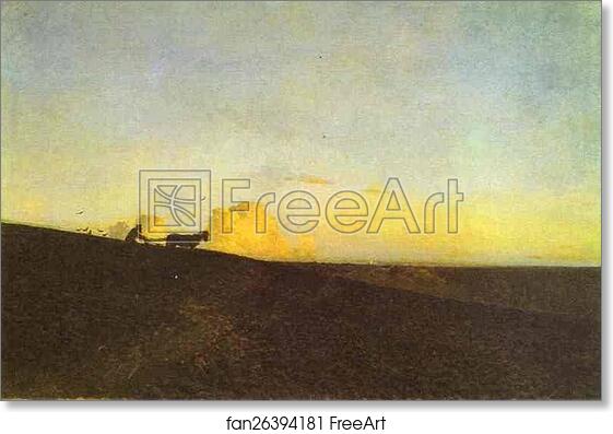 Free art print of Evening in the Field by Isaac Levitan