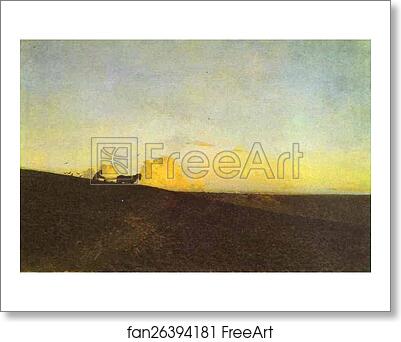 Free art print of Evening in the Field by Isaac Levitan