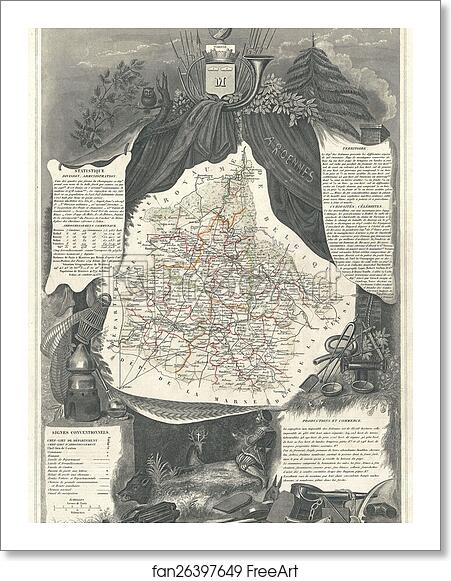 Free art print of Dept. des Ardennes. by Victor Jules Levasseur