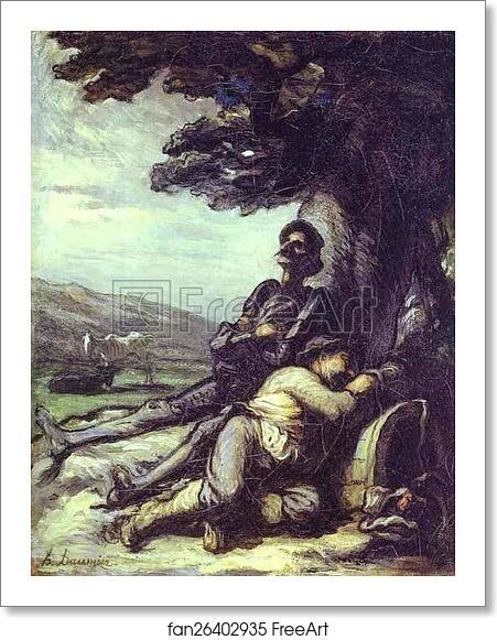 Free art print of Don Quixote and Sancho Pansa Having a Rest under a Tree by Honoré Daumier Free art print of Don Quixote and Sancho Pansa Having a Rest under a Tree by Honoré Daumier