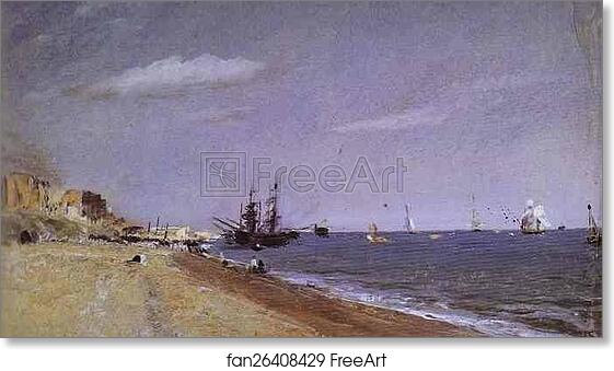 Free art print of Brighton Beach with Colliers by John Constable
