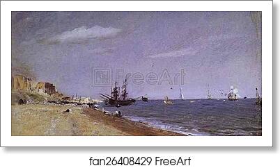 Free art print of Brighton Beach with Colliers by John Constable