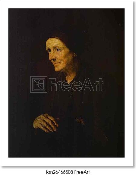 Free art print of Old Woman with a Hen (Portrait of the Artist's Wife) by Vasily Tropinin