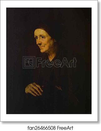 Free art print of Old Woman with a Hen (Portrait of the Artist's Wife) by Vasily Tropinin