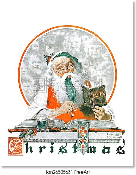 Free art print of Santa and expense book by Norman Rockwell Free art print of Santa and expense book by Norman Rockwell