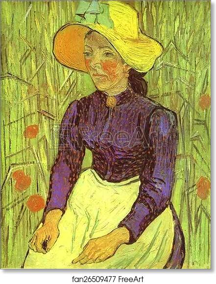 Free art print of Peasant Woman with Straw Hat. Auvers-sur-Oise by Vincent Van Gogh