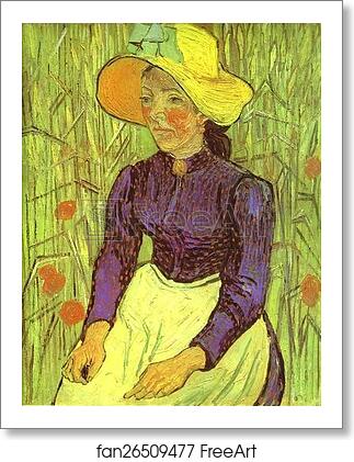 Free art print of Peasant Woman with Straw Hat. Auvers-sur-Oise by Vincent Van Gogh