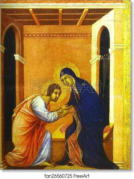 Free art print of Maestà (front, crowning panels, detail of) Parting from St. John by Duccio Di Buoninsegna