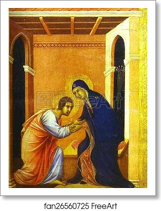 Free art print of Maestà (front, crowning panels, detail of) Parting from St. John by Duccio Di Buoninsegna Free art print of Maestà (front, crowning panels, detail of) Parting from St. John by Duccio Di Buoninsegna