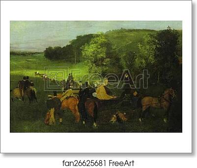 Free art print of On the Racing Field by Edgar Degas