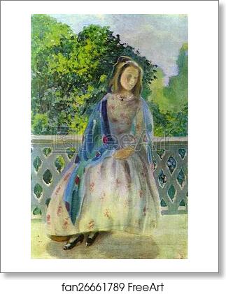 Free art print of Young Girl on the Balcony by Victor Borisov-Musatov