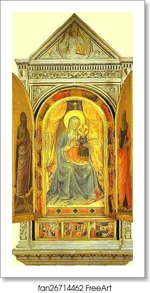 Free art print of Linaiuoli Tabernacle: Virgin and Child Making the Blessing (wings open) by Fra Angelico Free art print of Linaiuoli Tabernacle: Virgin and Child Making the Blessing (wings open) by Fra Angelico