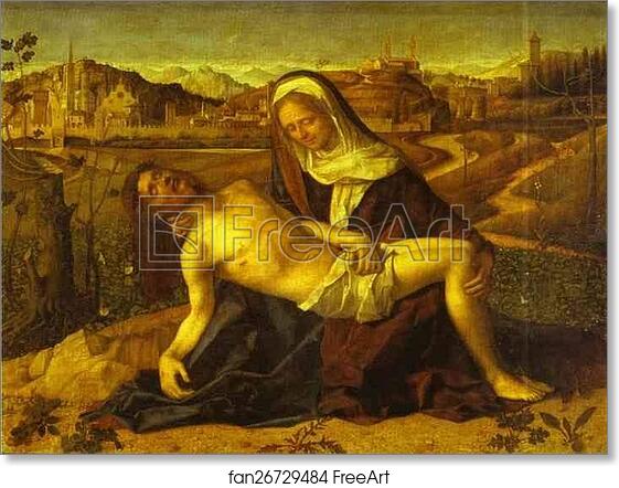 Free art print of Pietà by Giovanni Bellini. C. 1505. Tempera on panel