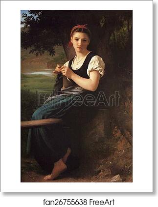 Free art print of La tricoteuse (The Knitting Girl) by William-Adolphe Bouguereau